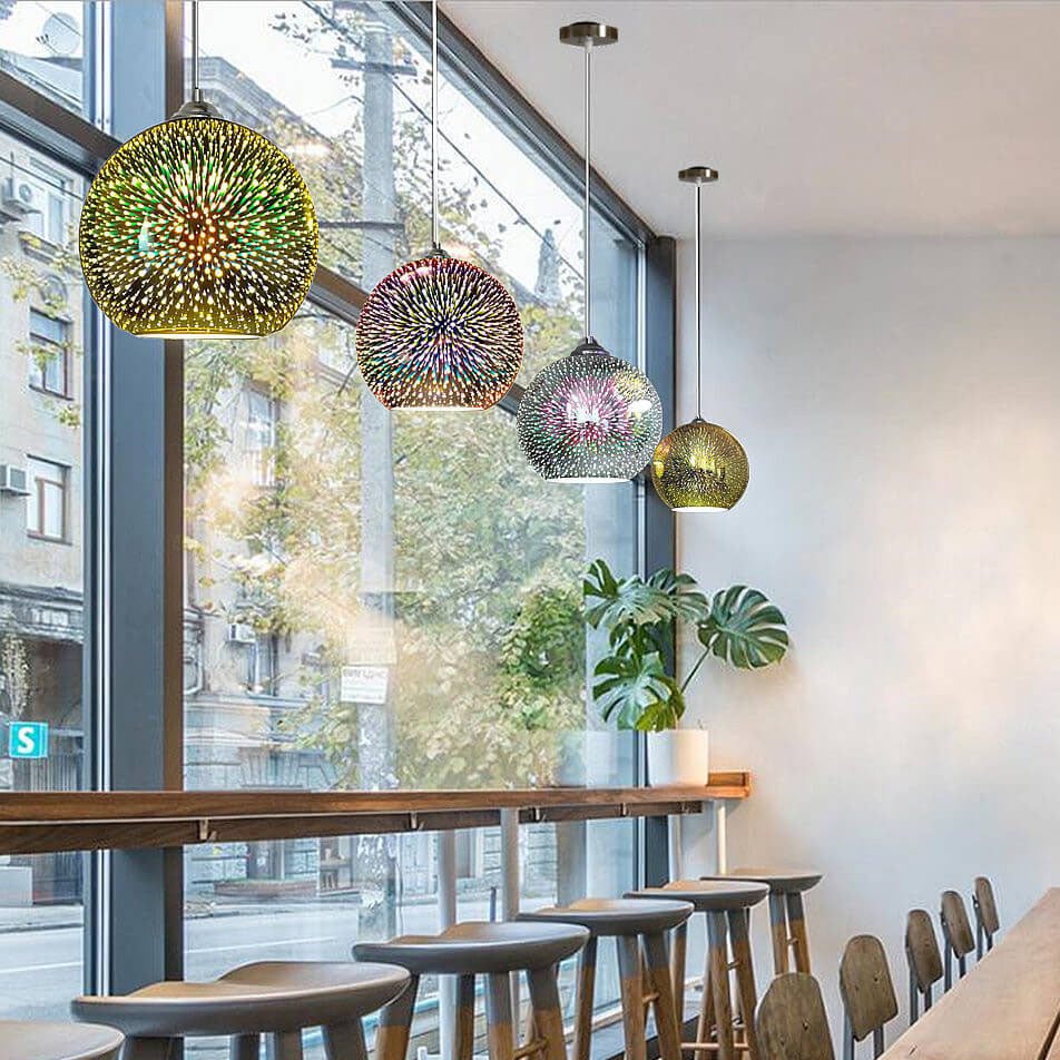 Modern Creative 3D Colorful Magical Glass 1-Light Dome Pendant Light lamp