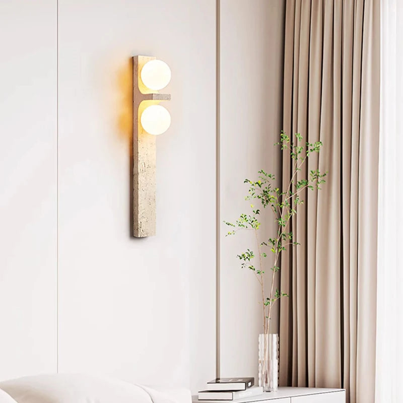 Arteglow | Art Deco -seinÀlamppu luonnonkivellÀ ja huurretulla lasilla