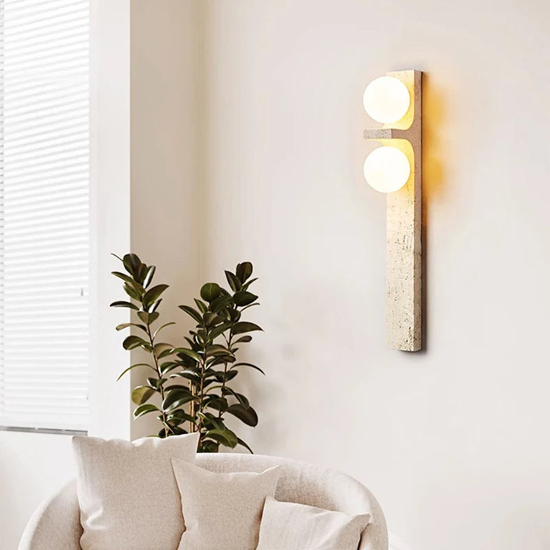 Arteglow | Art Deco -seinÀlamppu luonnonkivellÀ ja huurretulla lasilla