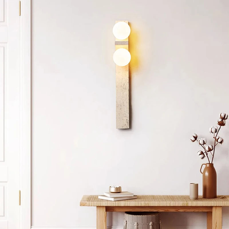 Arteglow | Art Deco -seinÀlamppu luonnonkivellÀ ja huurretulla lasilla
