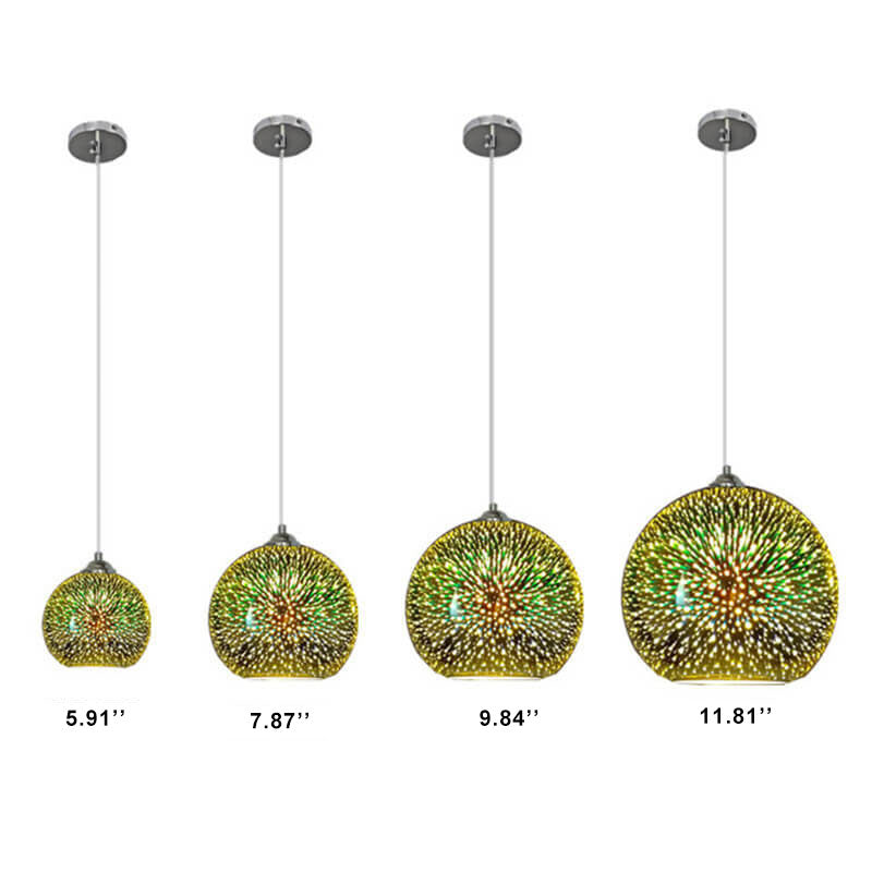 Modern Creative 3D Colorful Magical Glass 1-Light Dome Pendant Light lamp