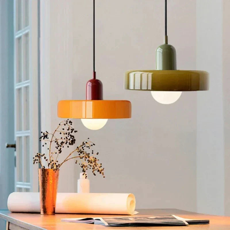 Nordic Retro Glass Chandelier Light – Adjustable Height Modern Lighting Fixture for Dining Room and Living Room